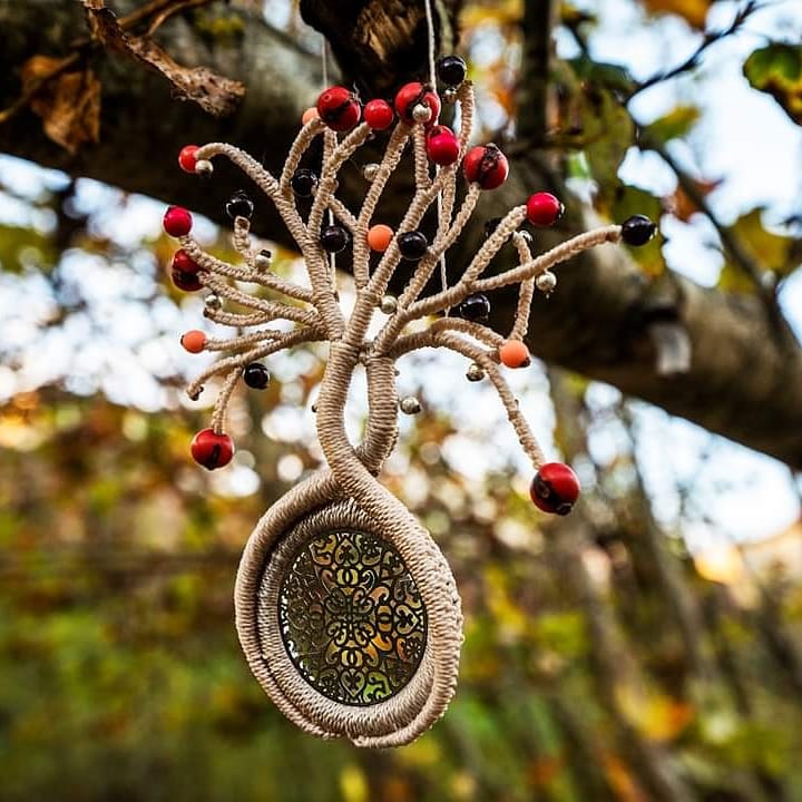 Arbre macramé beige