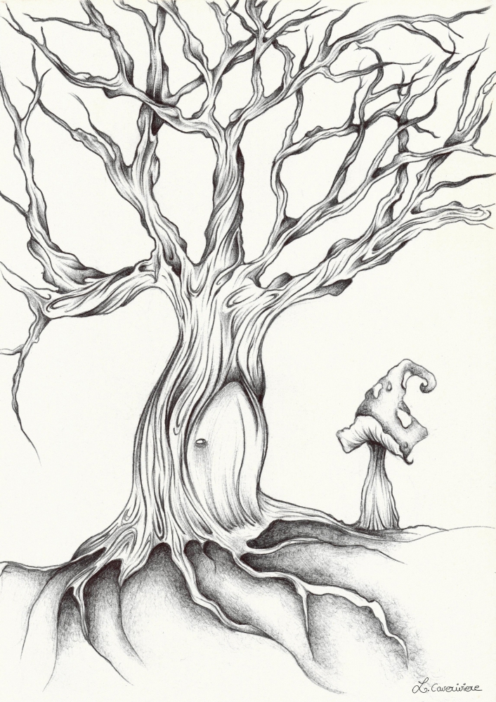 Arbre et porte Impression numérotée