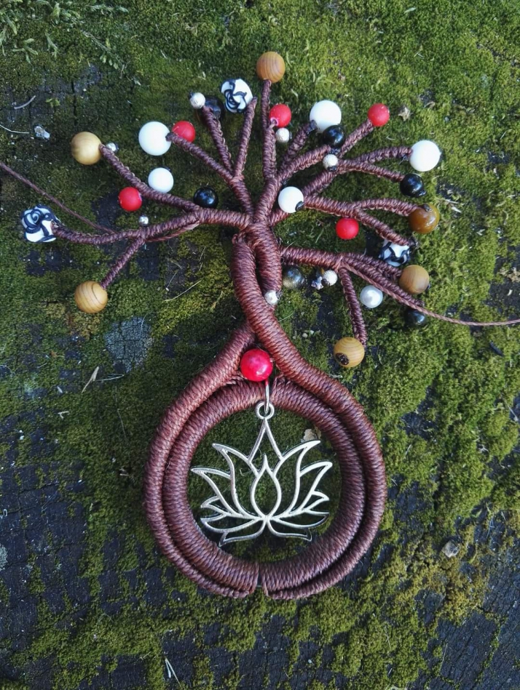 Arbre macramé fleur de lotus