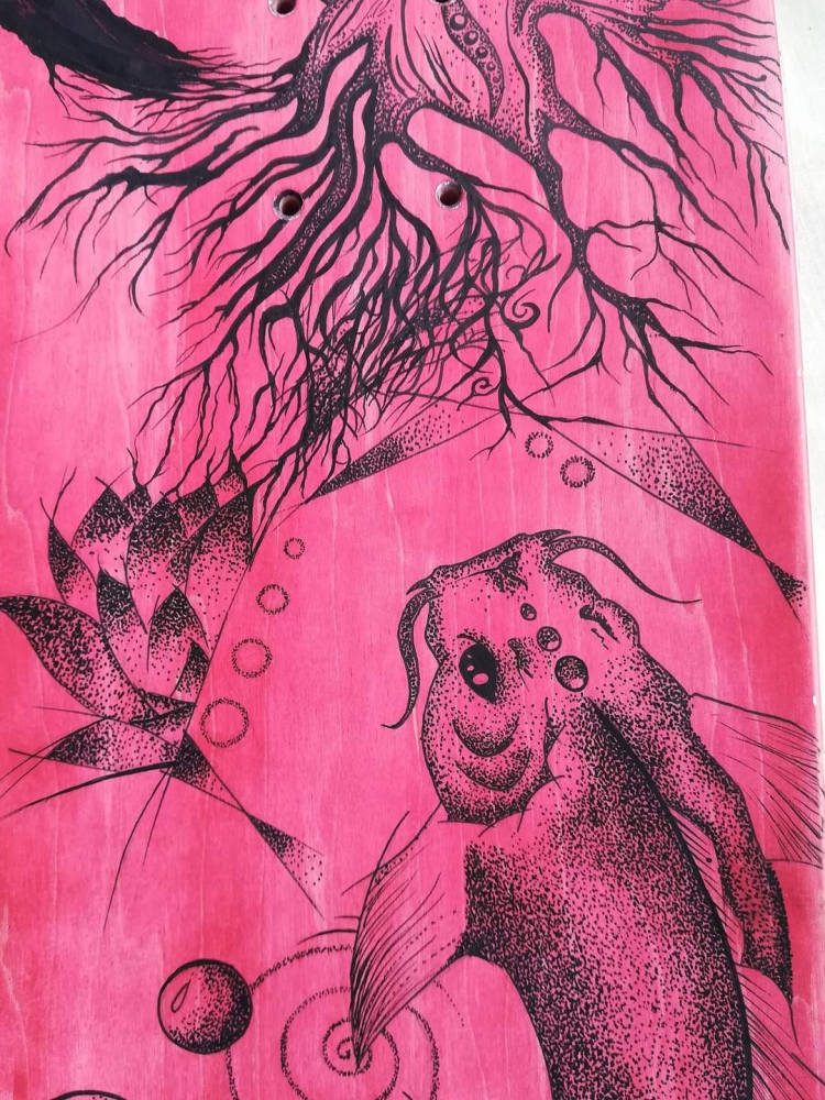 Skateboard stylo permanent