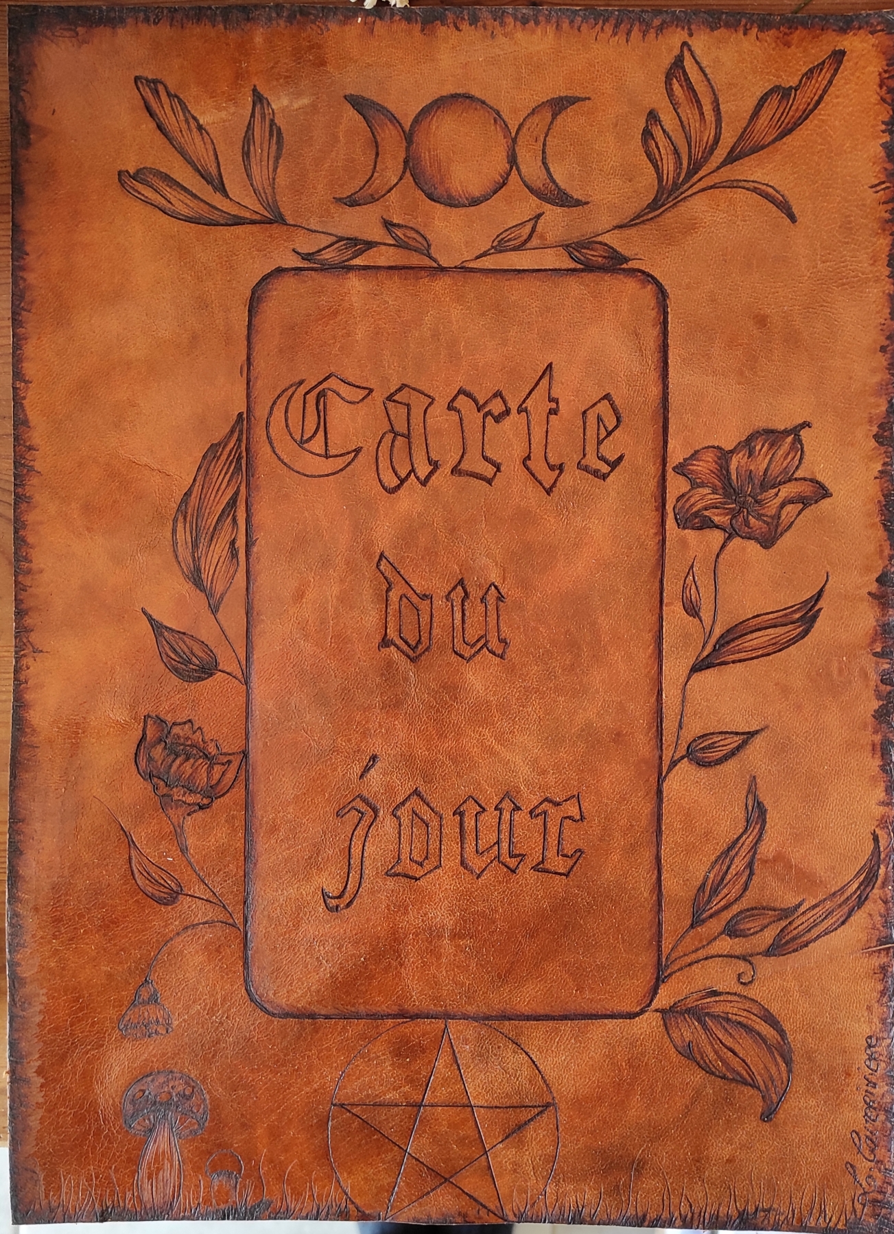 Tapis tirage cuir Pentacle